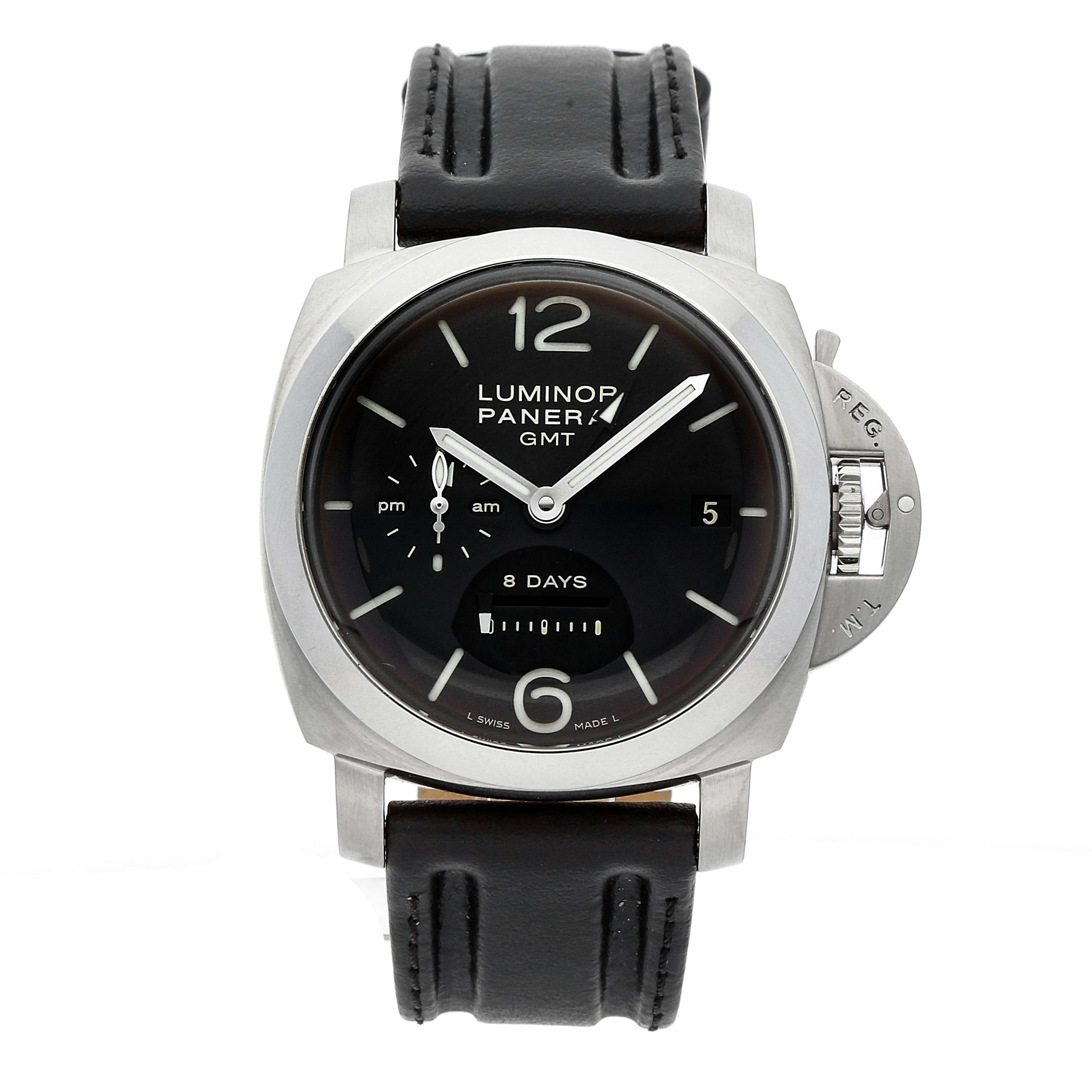 Pre Owned Panerai Luminor 1950 8 Days GMT Acciaio PAM 233 WatchBox